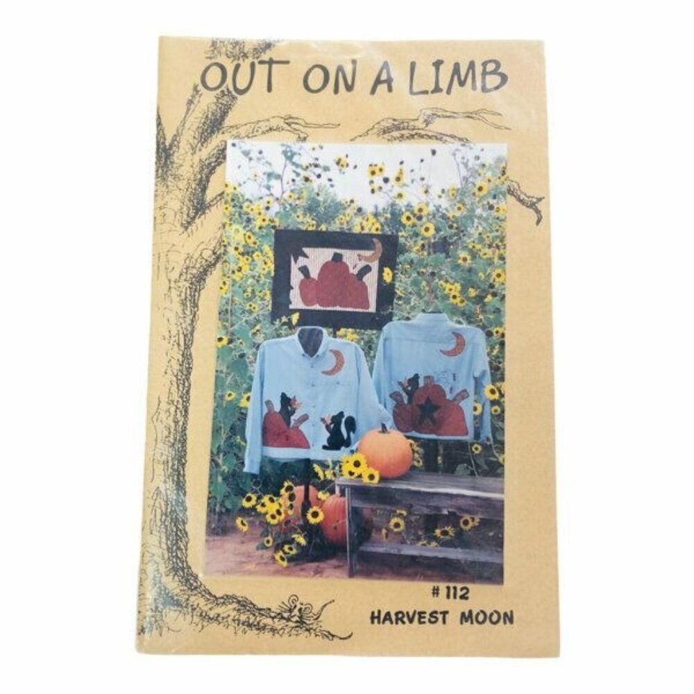 Vintage Out On A Limb Sewing Pattern 112 Harvest Moon Applique and Quilt Uncut